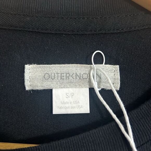 NWT Outerknown Crewneck Organic Cotton Tee Shirt Black Size Small - Picture 7 of 8